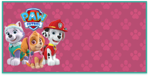 Kit imprimible candy bar Patrulla Canina Nena para cumpleaños