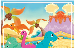 Kit imprimible candy bar Dinos Tiernos para fiestas y cumpleaños alfajores-candy bar DINOS TIERNOS kit imprimible