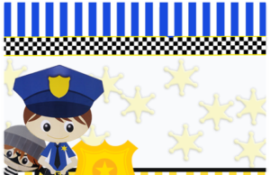 Kit imprimible candy bar Policia Tierno para fiestas y cumpleaños alfajores-candy bar POLICIA TIERNO kit imprimible