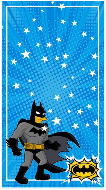 Kit imprimible candy bar Batman Animado para fiestas y cumpleaños