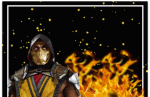 Kit imprimible candy bar Scorpion Mortal Kombat para fiestas y cumpleaños alfajores-candy bar SCORPIONS kit imprimible