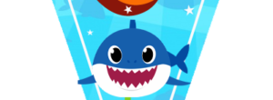 Candy bar BABY SHARK kit imprimible BANDERIN LETRA G