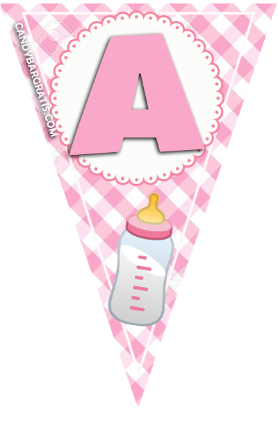 Candy bar BABY SHOWER NENA kit imprimible BANDERIN LETRA A