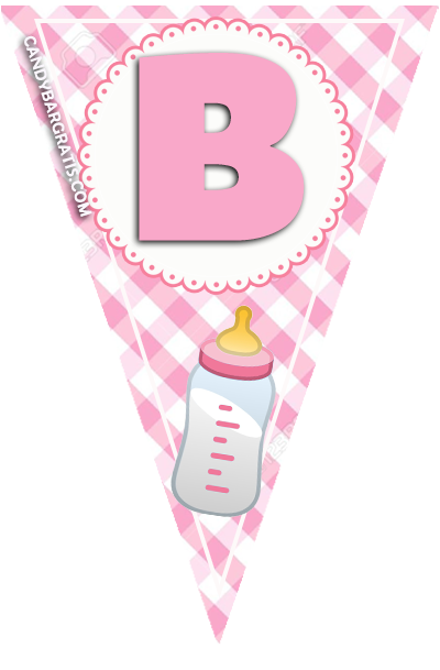 Candy bar BABY SHOWER NENA kit imprimible BANDERIN LETRA B