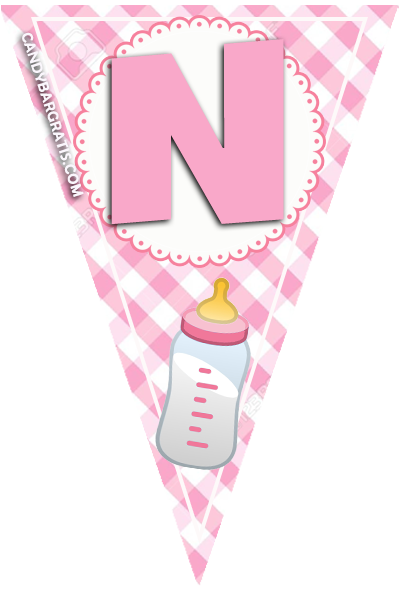 Candy bar BABY SHOWER NENA kit imprimible BANDERIN LETRA N