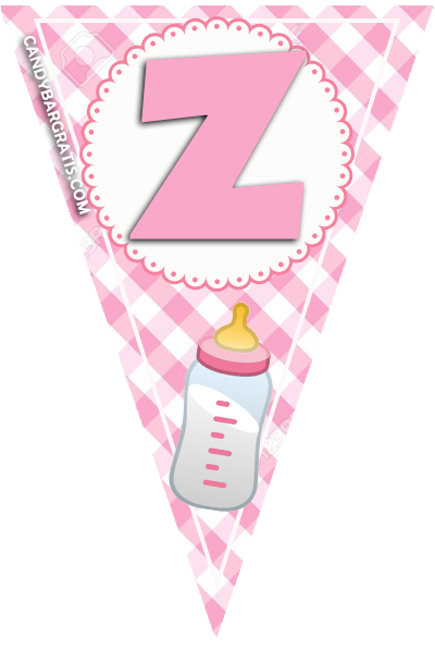 Candy bar BABY SHOWER NENA kit imprimible BANDERIN LETRA Z