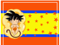 Kit imprimible candy bar Goku Bebé para fiestas y cumpleaños alfajores-candy bar GOKU BEBE kit imprimible