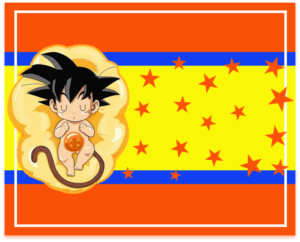 Kit imprimible candy bar Goku Bebé para fiestas y cumpleaños