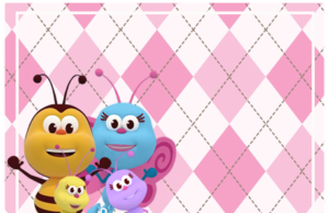 Kit imprimible candy bar Bichikids para fiestas y cumpleaños alfajores-candy bar BICHI KIDS kit imprimible