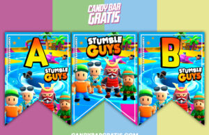 Kit imprimible Banderines Stumble Guys para descargar banderines stumble guys