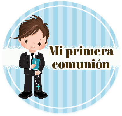 alfajores3-candy bar MI PRIMERA COMUNION NENE kit imprimible