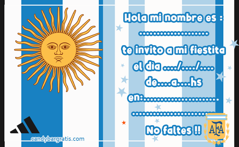 invitacion-tarjetita-candy bar SELECCION ARGENTINA kit imprimible