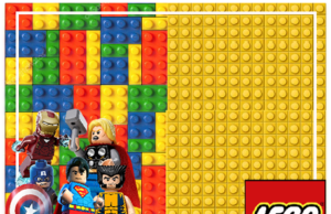 Kit imprimible candy bar Superheroes Lego para fiestas y cumpleaños alfajores-candy bar SUPERHEROES LEGO kit imprimible