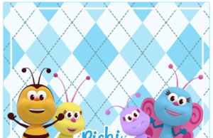Kit imprimible candy bar Bichi Kids Azul para fiestas y cumpleaños alfajores-candy bar BICHI KIDS AZUL kit imprimible