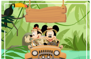 Kit imprimible candy bar Mickey Safari para fiestas y cumpleaños alfajores-candy bar MICKEY SAFARI kit imprimible