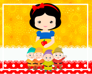 Kit imprimible gratis Blancanieves Animada con Enanitos candy bar