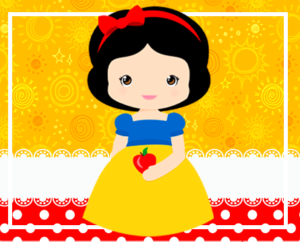 Kit imprimible gratis Blancanieves Animada con Manzanita candy bar