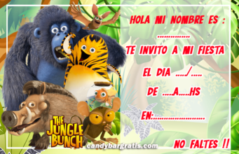 Kit imprimible gratis Pandilla de la Selva (The Jungle Bunch) candy bar