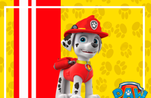 Kit imprimible gratis Paw Patrol (Patrulla Canina) Marshall candy bar alfajores3-candy-bar-PAW PATROL PERSONAJES MARSHAL kit-imprimible