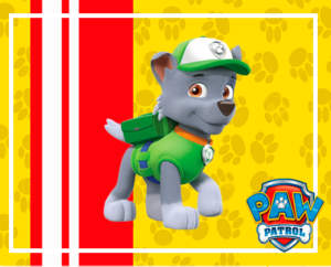 Kit imprimible gratis Paw Patrol (Patrulla Canina) Rocky candy bar