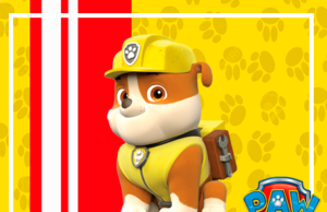 Kit imprimible gratis Paw Patrol (Patrulla Canina) Rubble candy bar alfajores3-candy-bar-PAW PATROL PERSONAJES RUBBLE kit-imprimible