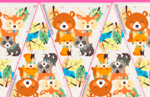 Kit imprimible Banderines Animalitos Nórdicos gratis
