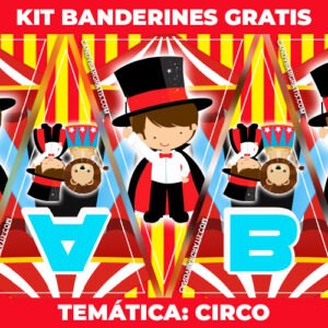 Kit imprimible Banderines Circo gratis