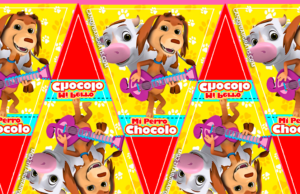Kit imprimible Banderines Mi Perro Chocolo gratis MI PERRO CHOCOLO kit imprimible PNG banderines gratis