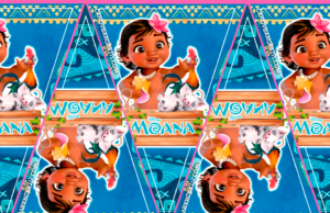Kit imprimible Banderines Baby Moana gratis Moana Bebe kit imprimible PNG banderines gratis