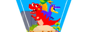 banderines-MUNDO DINO PINKFONG-letra-T