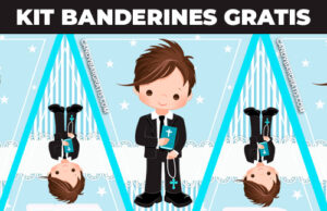 Kit imprimible Banderines Comunion Niño gratis KIT IMPRIMIBLE GRATIS BANDERINES COMUNION NIÑO