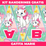 Kit imprimible Banderines Gatita Marie gratis