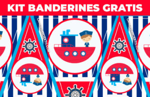 Kit imprimible Banderines Marinerito gratis KIT IMPRIMIBLE GRATIS BANDERINES MARINERITO