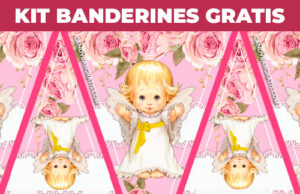 Kit imprimible Banderines Mi Bautismo gratis KIT IMPRIMIBLE GRATIS BANDERINES MI BAUTISMO