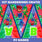 Kit imprimible Banderines PJ Mask gratis