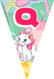 banderines-GATITA MARIE-letra-Q