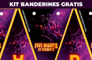 Kit imprimible Banderines Five Nights at Freddy’s Movie gratis