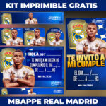 Kit imprimible gratis Fifa Mobile Mbappe Real Madrid candy bar
