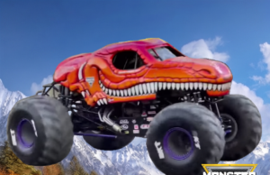 Kit imprimible gratis Velociraptor Monster Jam candy bar dinosaurios