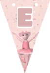 Banderin letra E Angelina Ballerina imprimible gratis Banderin letra E Angelina Ballerina imprimible gratis