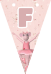 Banderin letra F Angelina Ballerina imprimible gratis Banderin letra F Angelina Ballerina imprimible gratis