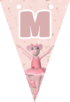 Banderin letra M Angelina Ballerina imprimible gratis Banderin letra M Angelina Ballerina imprimible gratis