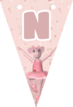 Banderin letra N Angelina Ballerina imprimible gratis Banderin letra N Angelina Ballerina imprimible gratis
