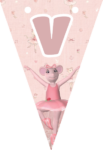 Banderin letra V Angelina Ballerina imprimible gratis Banderin letra V Angelina Ballerina imprimible gratis
