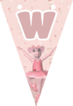 Banderin letra W Angelina Ballerina imprimible gratis Banderin letra W Angelina Ballerina imprimible gratis