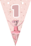 Banderin número 1 Angelina Ballerina imprimible gratis Banderin número 1 Angelina Ballerina imprimible gratis