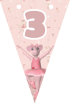 Banderin número 3 Angelina Ballerina imprimible gratis Banderin número 3 Angelina Ballerina imprimible gratis