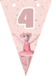 Banderin número 4 Angelina Ballerina imprimible gratis Banderin número 4 Angelina Ballerina imprimible gratis