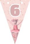 Banderin número 6 Angelina Ballerina imprimible gratis Banderin número 6 Angelina Ballerina imprimible gratis