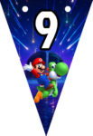 Kit Imprimible Gratis Super Mario Galaxy Banderines – Candy Bar Espacial